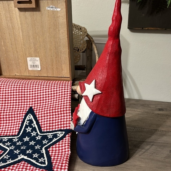 NWT PATRIOTIC HOME SWEET HOME WOODEN SIGN, GNOME AND EMBROIDERED TOWEL BUNDLE - Picture 6 of 16